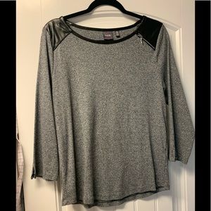 Rafaela XL 3/4 sleeves grey with pleather shoulder inserts.